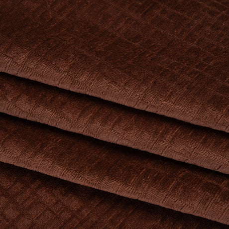 Polyester Upholstery Chenille - Mahogany Grid Texture - Carolina Collection