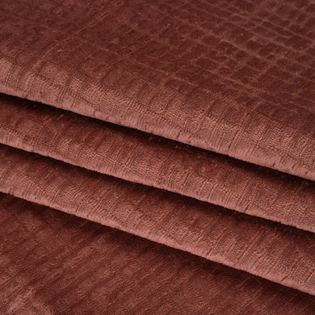 Polyester Upholstery Chenille - Marsala Grid Texture - Carolina Collection