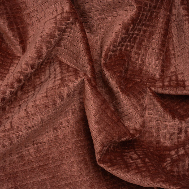 Polyester Upholstery Chenille - Marsala Grid Texture - Carolina Collection