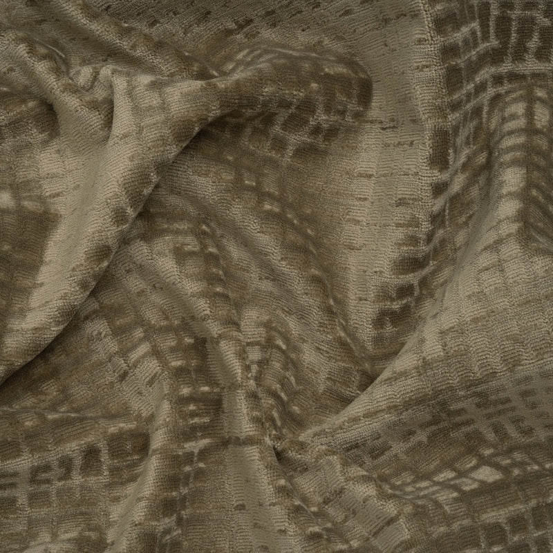Polyester Upholstery Chenille - Pewter Grid Texture - Carolina Collection