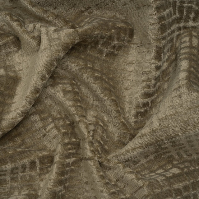 Polyester Upholstery Chenille - Pewter Grid Texture - Carolina Collection