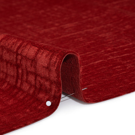 Polyester Upholstery Chenille - Scarlet Grid Texture - Carolina Collection