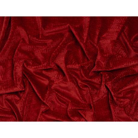 Polyester Upholstery Chenille - Scarlet Grid Texture - Carolina Collection