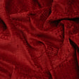 Polyester Upholstery Chenille - Scarlet Grid Texture - Carolina Collection