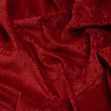 Polyester Upholstery Chenille - Scarlet Grid Texture - Carolina Collection