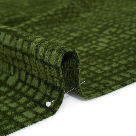 Polyester Upholstery Chenille - Shamrock Grid Texture - Carolina Collection