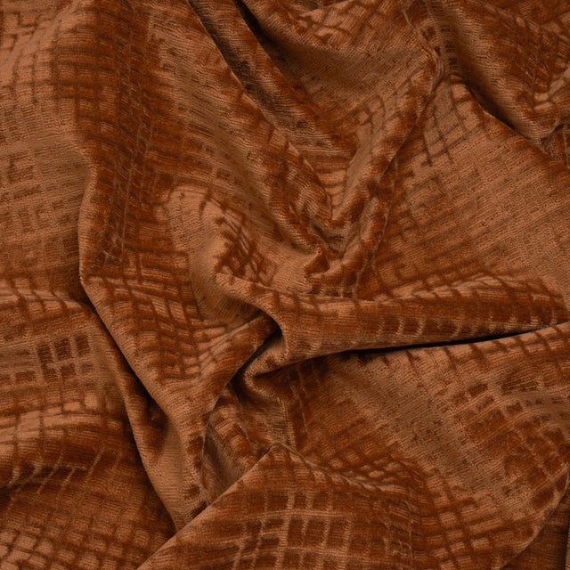 Polyester Upholstery Chenille - Spice Grid Texture - Carolina Collection