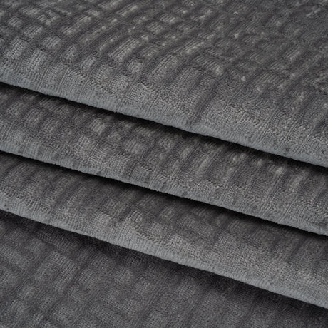 Polyester Upholstery Chenille - Steel Grid Texture - Carolina Collection
