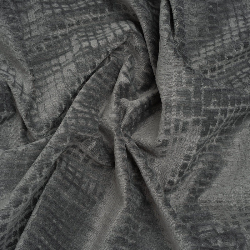 Polyester Upholstery Chenille - Steel Grid Texture - Carolina Collection