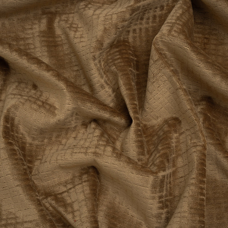 Polyester Upholstery Chenille - Toffee Grid Texture - Carolina Collection