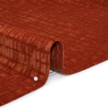Polyester Upholstery Chenille - Winter Coral Grid Texture - Carolina Collection