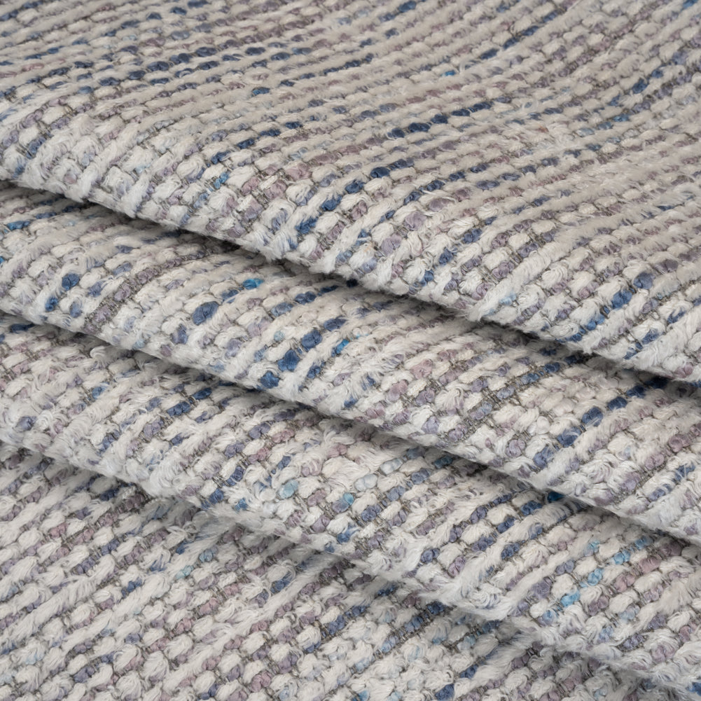 Recycled Olefin and Acrylic Upholstery Boucle and Chenille Tweed - Dusk Stripes - Virginia Collection