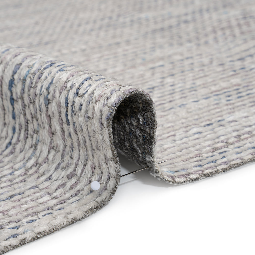 Recycled Olefin and Acrylic Upholstery Boucle and Chenille Tweed - Dusk Stripes - Virginia Collection