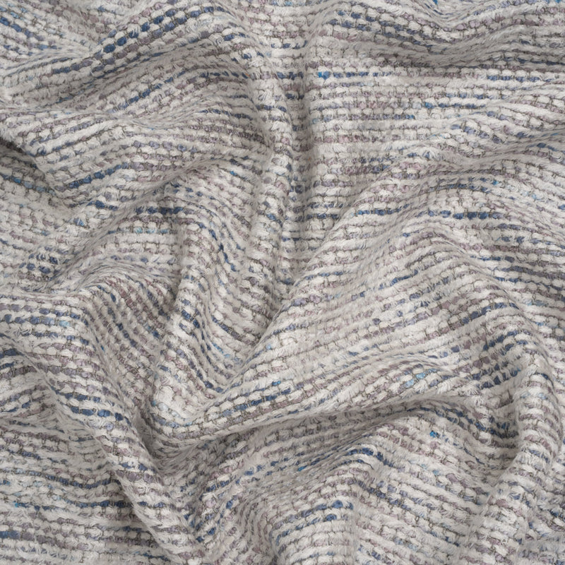 Recycled Olefin and Acrylic Upholstery Boucle and Chenille Tweed - Dusk Stripes - Virginia Collection