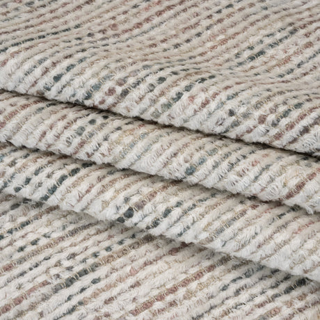 Recycled Olefin and Acrylic Upholstery Boucle and Chenille Tweed - Glacier Stripes - Virginia Collection
