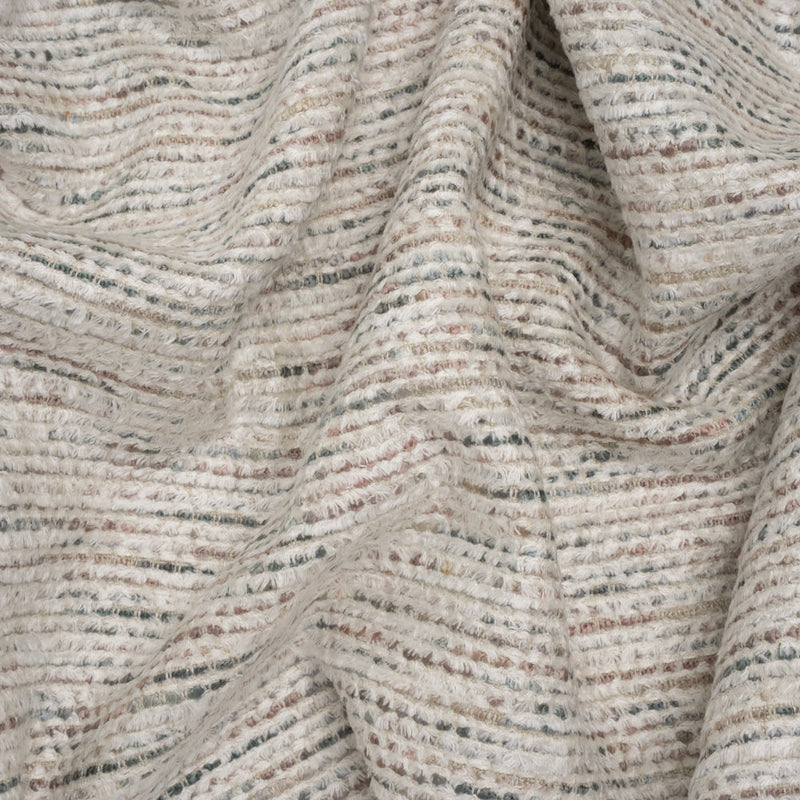 Recycled Olefin and Acrylic Upholstery Boucle and Chenille Tweed - Glacier Stripes - Virginia Collection