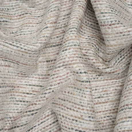 Recycled Olefin and Acrylic Upholstery Boucle and Chenille Tweed - Glacier Stripes - Virginia Collection