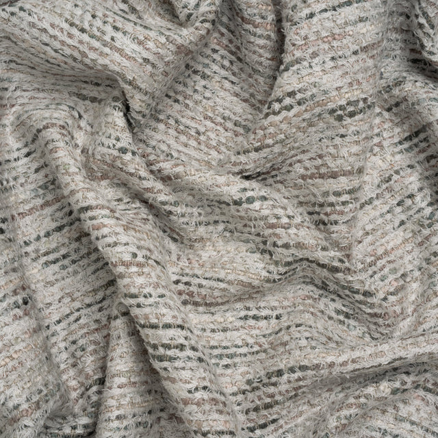 Recycled Olefin and Acrylic Upholstery Boucle and Chenille Tweed - Marble Stripes - Virginia Collection
