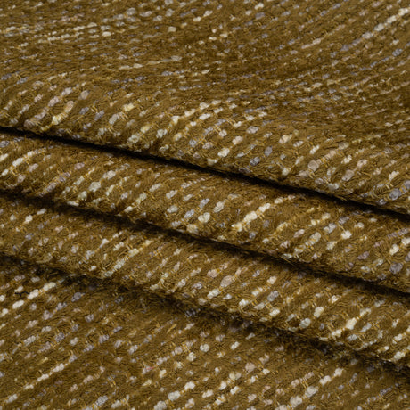 Recycled Olefin and Acrylic Upholstery Boucle and Chenille Tweed - Moss Stripes - Virginia Collection