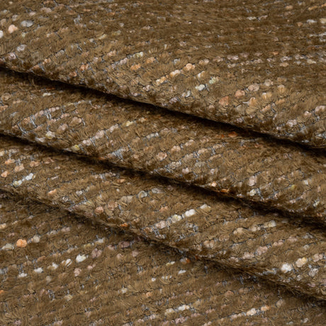 Recycled Olefin and Acrylic Upholstery Boucle and Chenille Tweed - Pebble Stripes - Virginia Collection