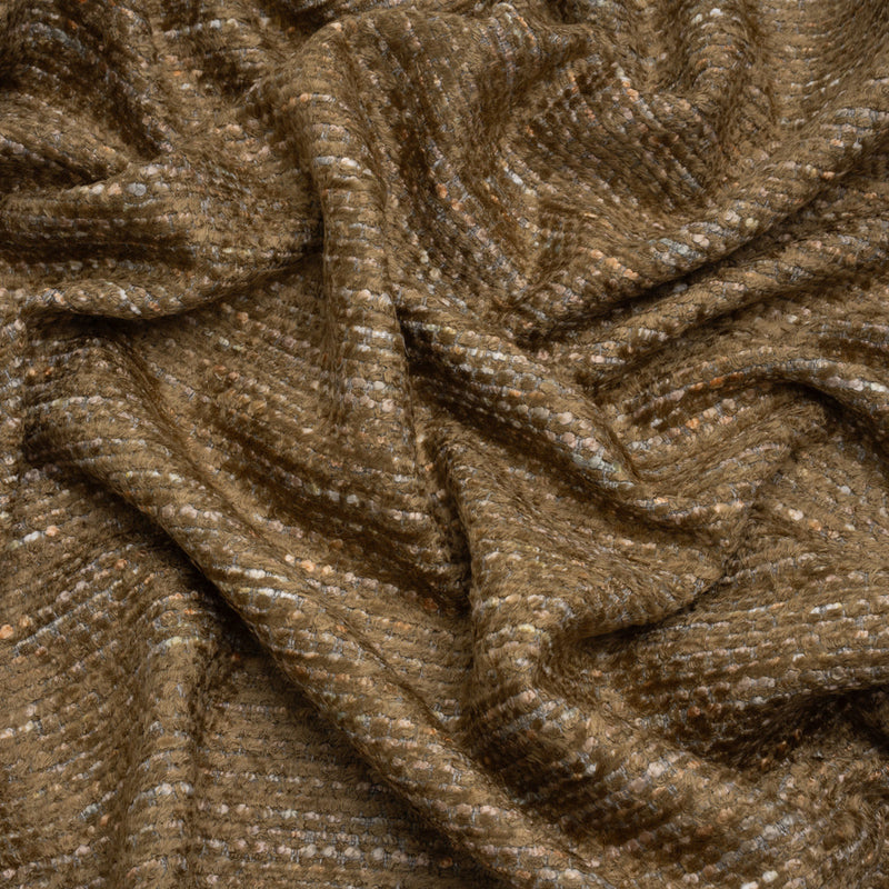 Recycled Olefin and Acrylic Upholstery Boucle and Chenille Tweed - Pebble Stripes - Virginia Collection