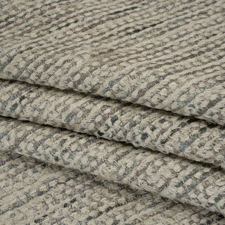 Recycled Olefin and Acrylic Upholstery Boucle and Chenille Tweed - Platinum Stripes - Virginia Collection