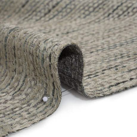 Recycled Olefin and Acrylic Upholstery Boucle and Chenille Tweed - Platinum Stripes - Virginia Collection