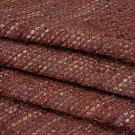 Recycled Olefin and Acrylic Upholstery Boucle and Chenille Tweed - Sangria Stripes - Virginia Collection