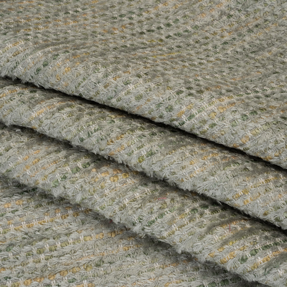 Recycled Olefin and Acrylic Upholstery Boucle and Chenille Tweed - Seaglass Stripes - Virginia Collection
