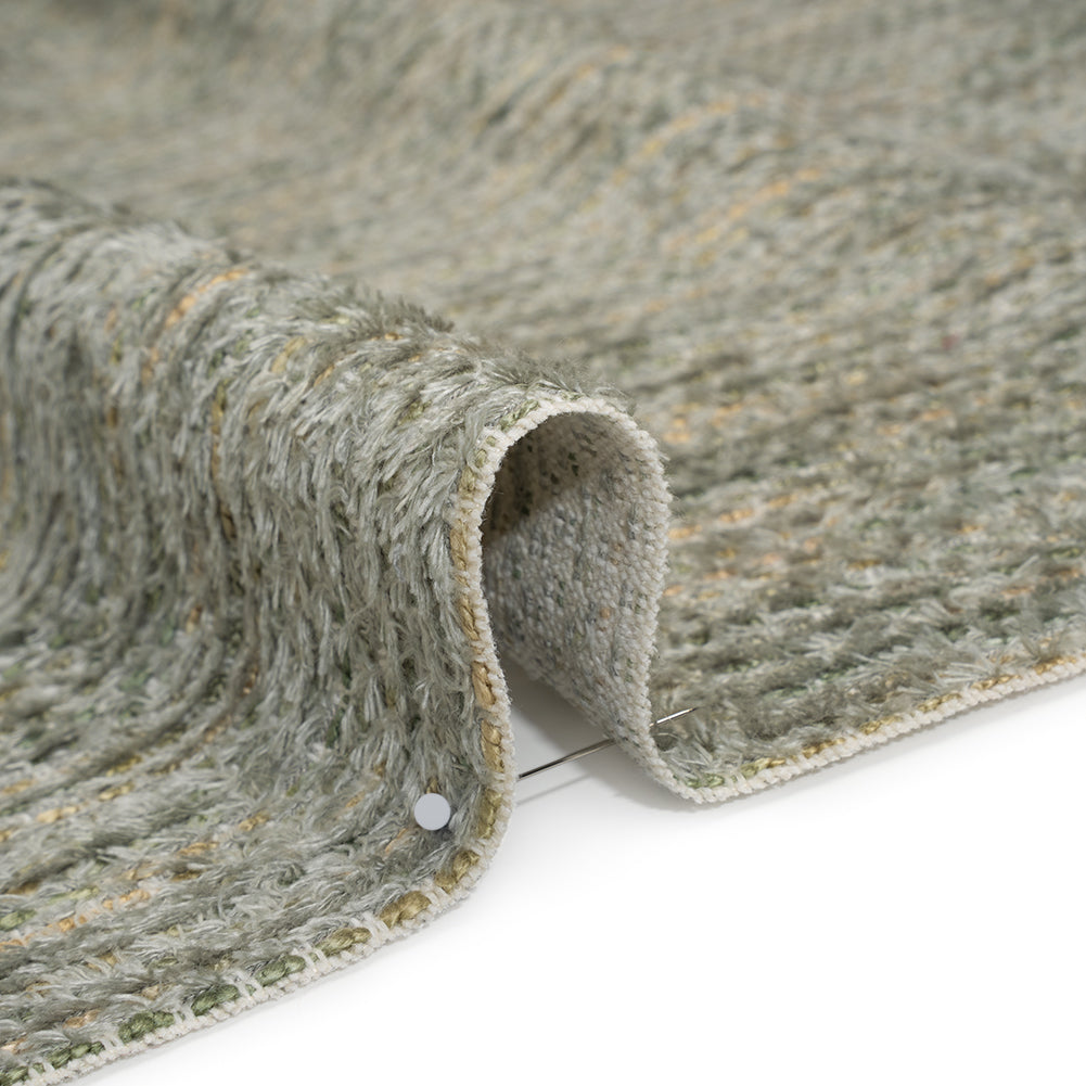 Recycled Olefin and Acrylic Upholstery Boucle and Chenille Tweed - Seaglass Stripes - Virginia Collection