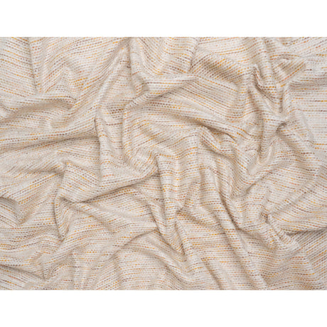 Recycled Olefin and Acrylic Upholstery Boucle and Chenille Tweed - Turmeric Root Stripes - Virginia Collection