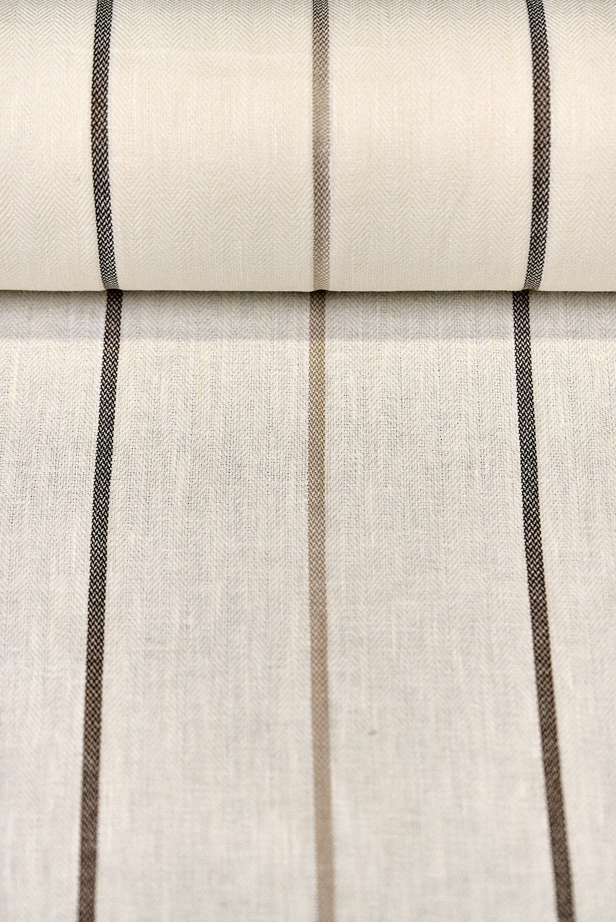 1 Yard Linen Novelty Herringbone Yarn Dyed Stripe Fabric Softened Color 54" Width