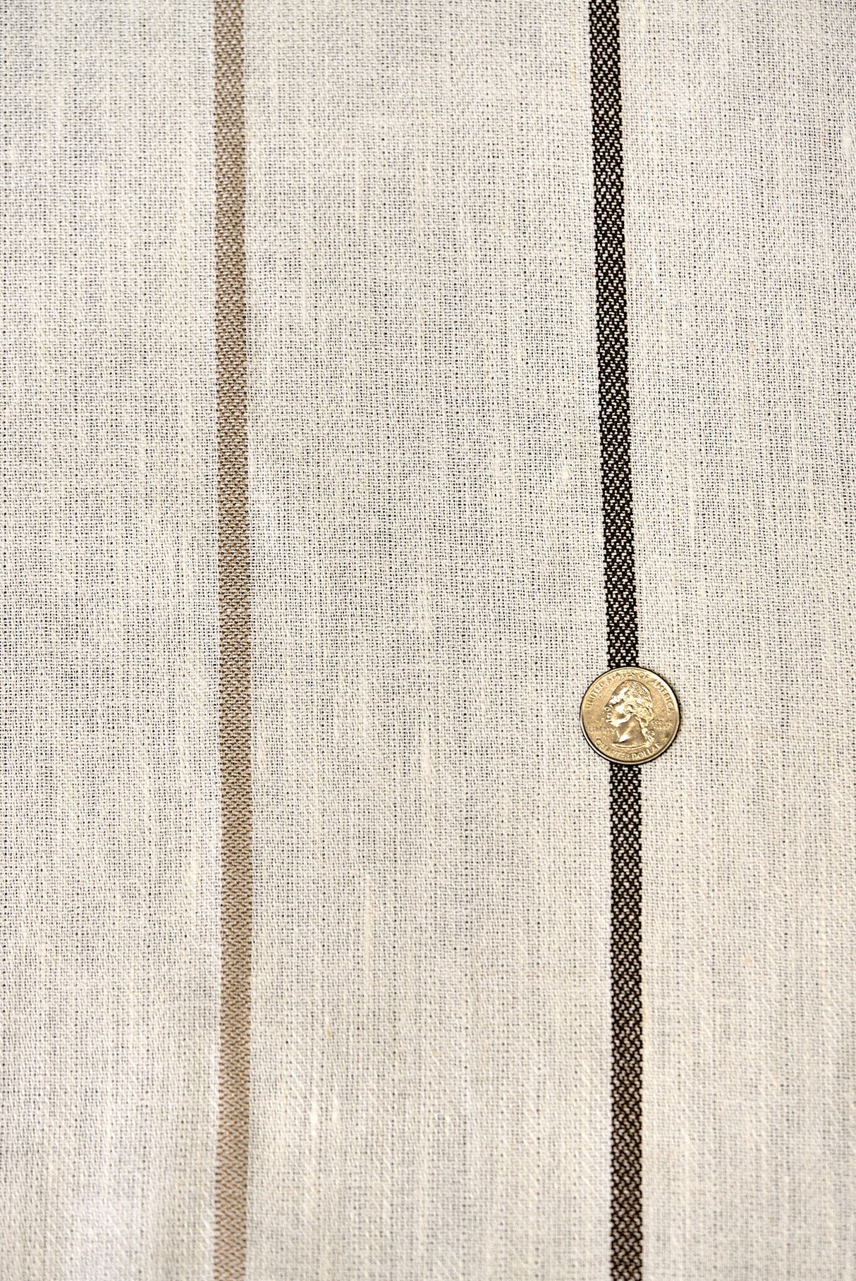 1 Yard Linen Novelty Herringbone Yarn Dyed Stripe Fabric Softened Color 54" Width