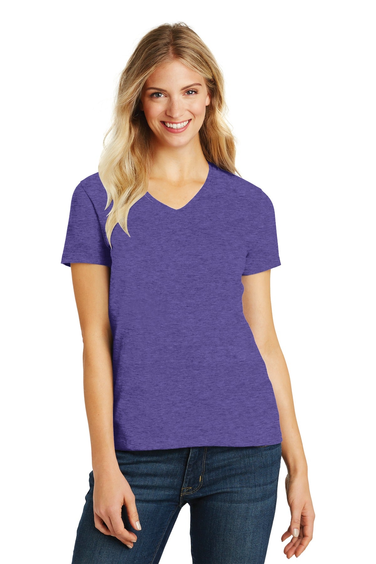 District® Women's Perfect Blend® CVC V-Neck Tee. DM1190L