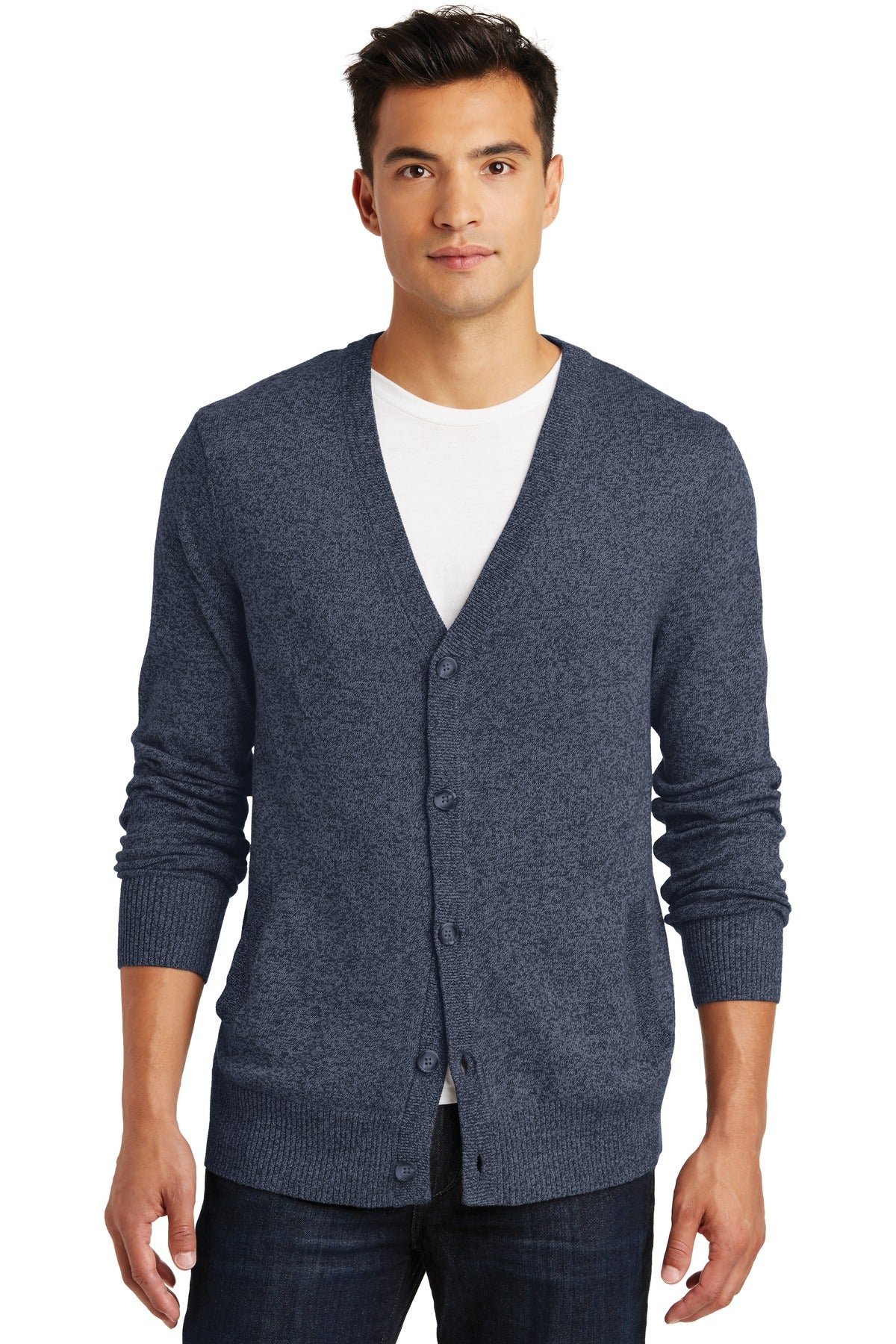 DISCONTINUED District Made® - Mens Cardigan Sweater