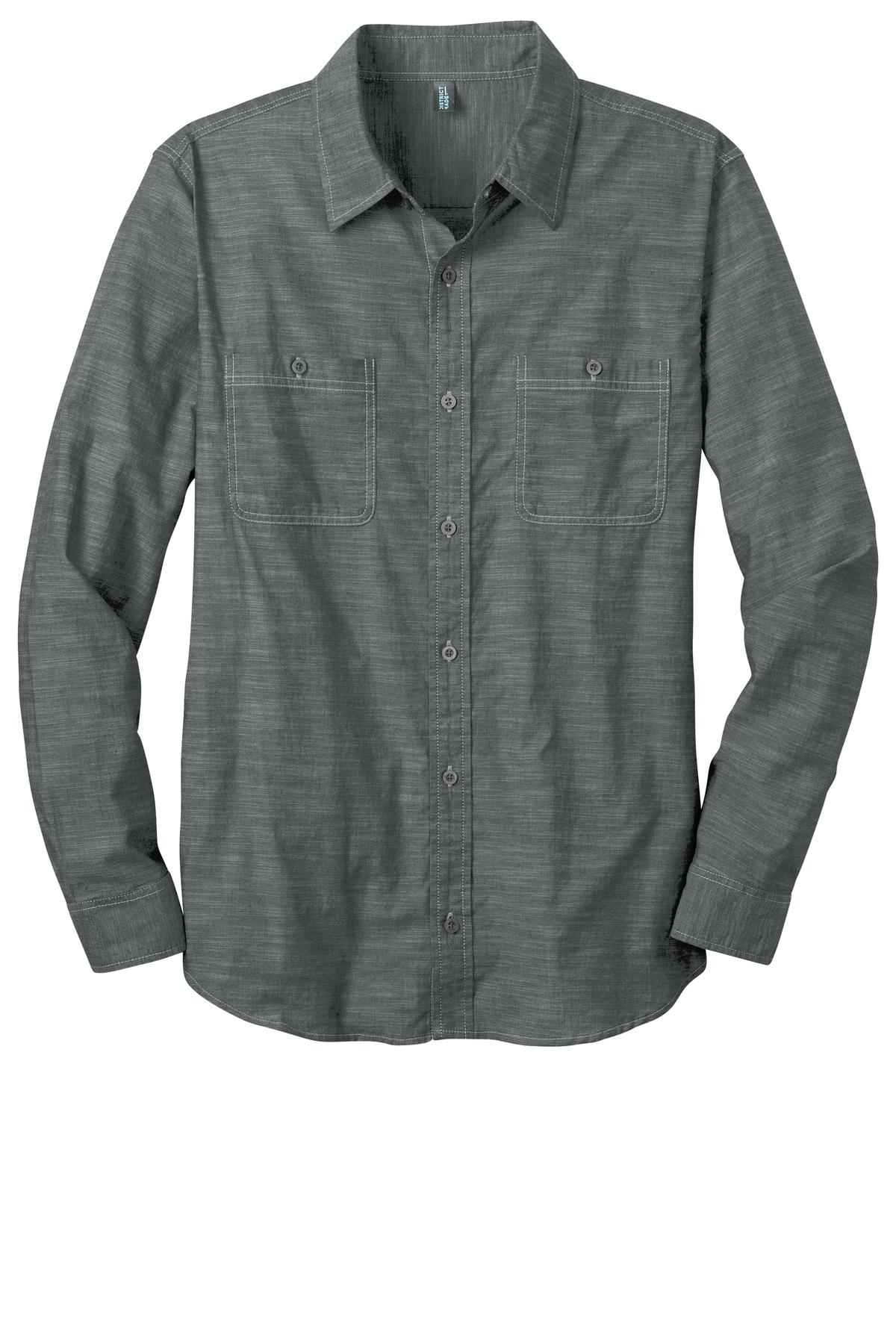 DISCONTINUED District Made® - Mens Long Sleeve Washed Woven Shirt