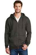 Sudadera con capucha de cremallera completa y mini rayas para hombre District Made®