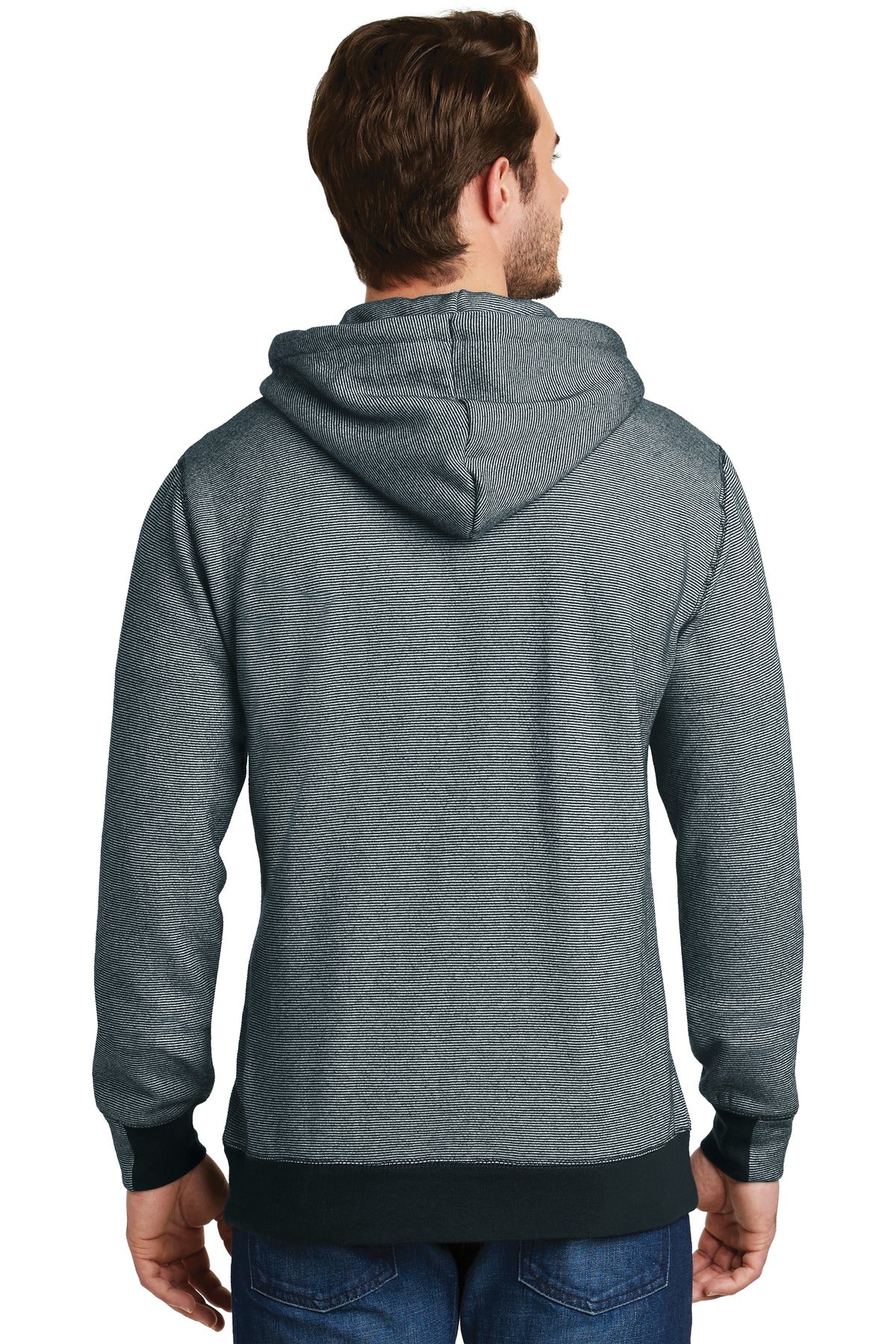 DISCONTINUED District Made® - Mens Mini Stripe Full-Zip Hoodie