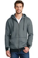 Sudadera con capucha de cremallera completa y mini rayas para hombre District Made®