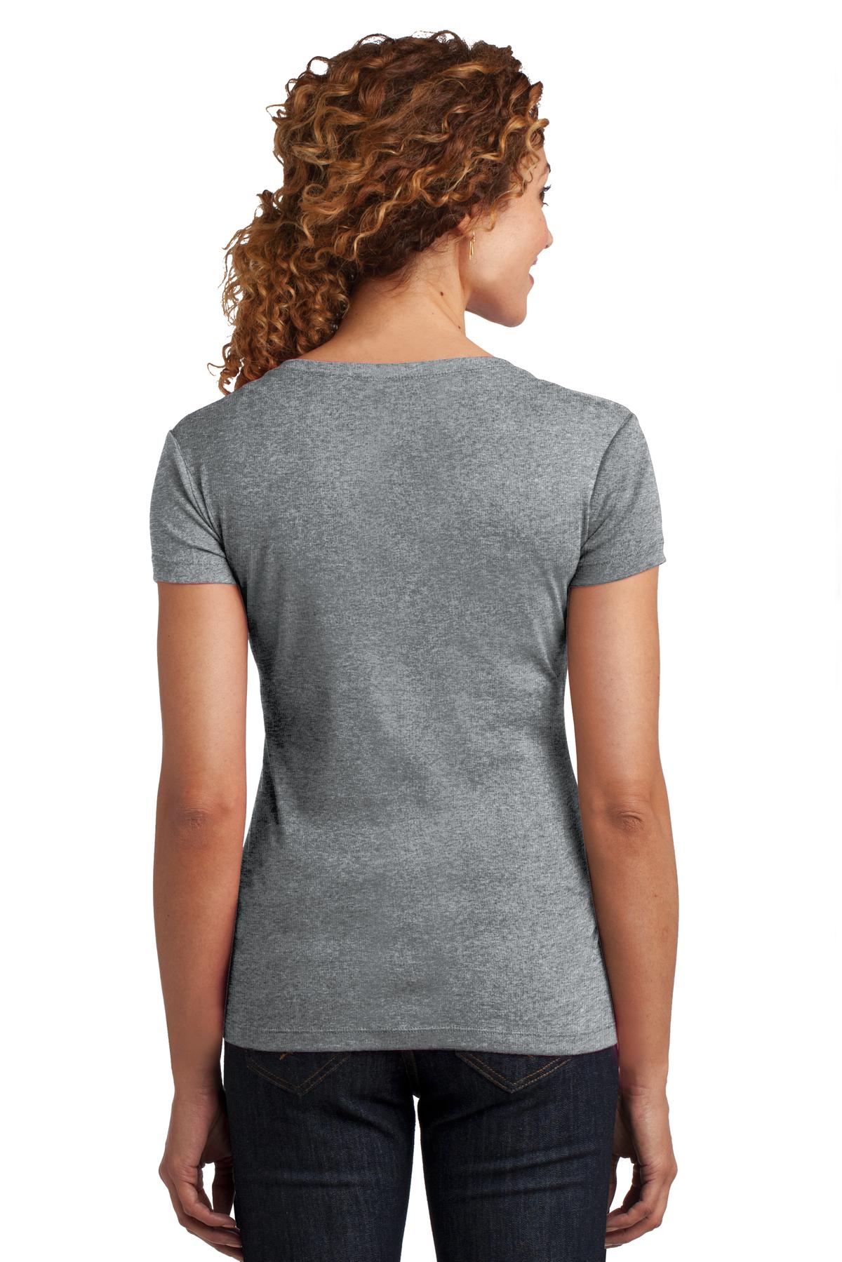 DISCONTINUED District Made® Ladies Mini Rib V-Neck Tee