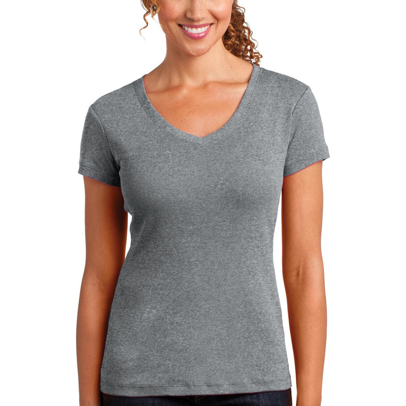 District Made® Ladies Mini Rib V-Neck Tee