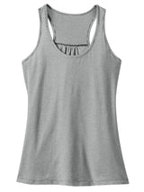 DISCONTINUED District Made® - Ladies Mini Stripe Gathered Racerback Tank