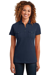 DISCONTINUED District Made® Ladies Double Pocket Polo