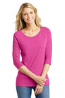 District Made® Ladies Tri-Blend Lace 3/4-Sleeve Tee