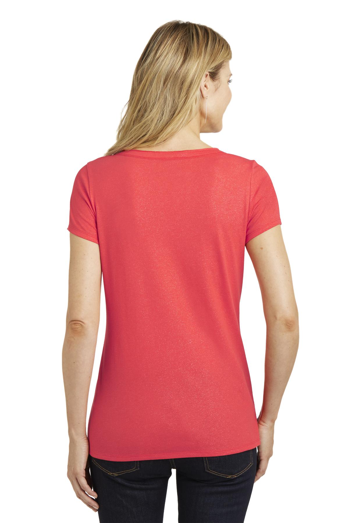 District Made® Ladies Shimmer V-Neck Tee