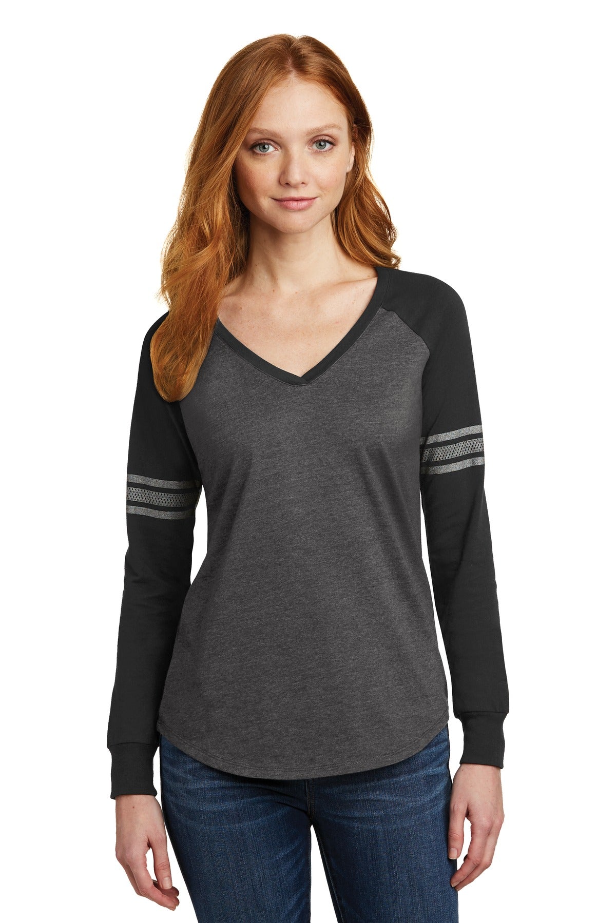 DISCONTINUED District ® Women's Game Long Sleeve V-Neck Tee