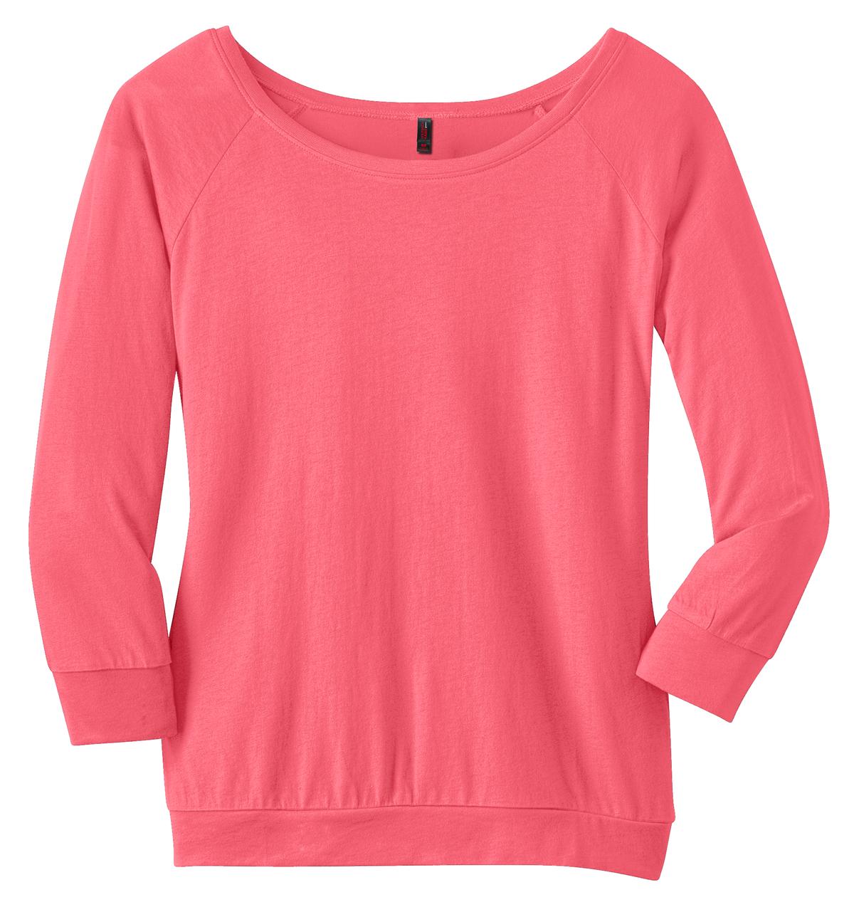 DISCONTINUED District Made® - Ladies Modal Blend 3/4-Sleeve Raglan