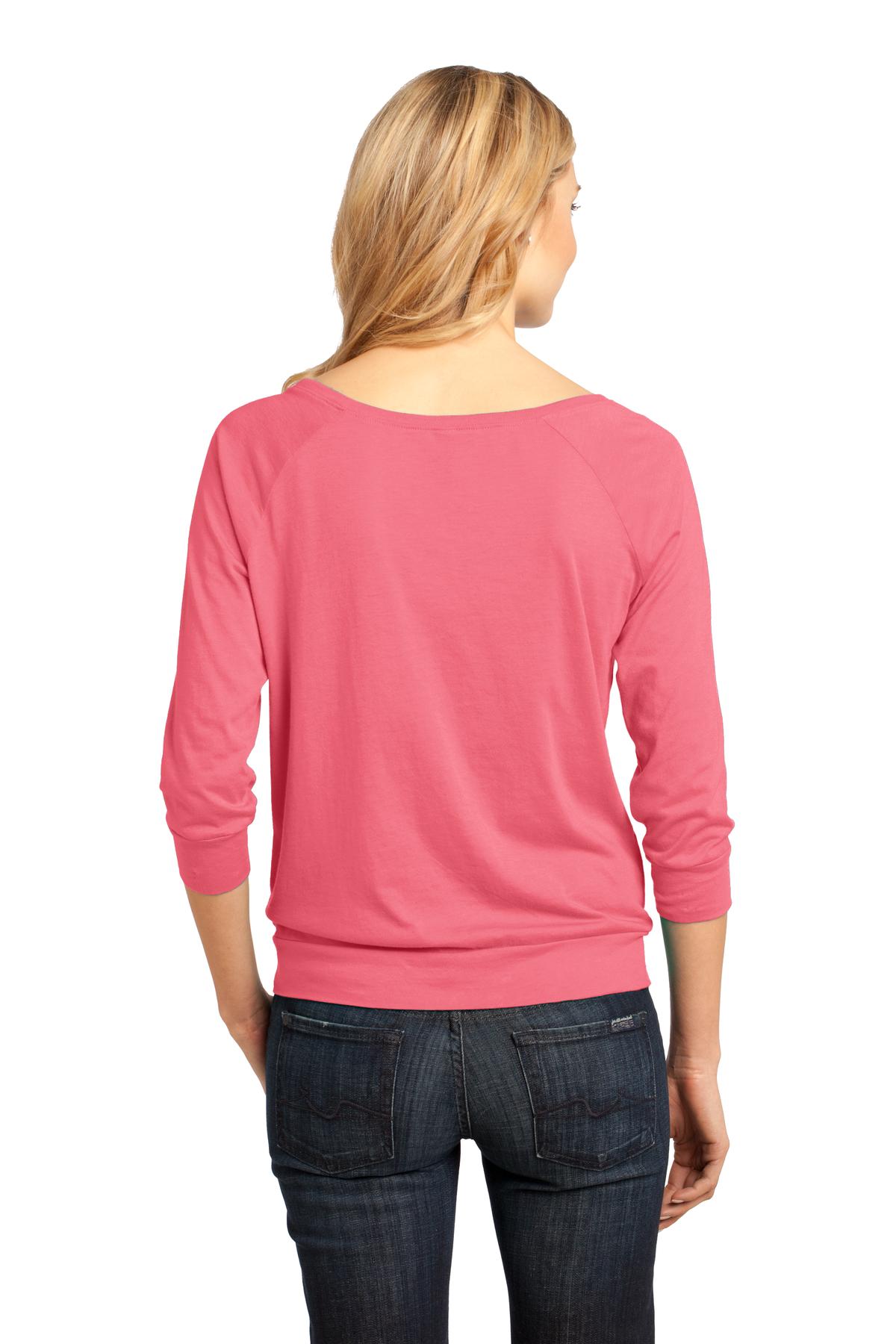 DISCONTINUED District Made® - Ladies Modal Blend 3/4-Sleeve Raglan