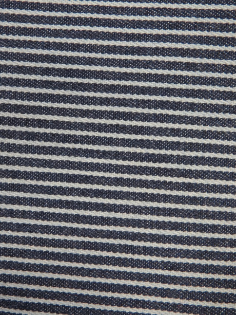 Stretch Denim Fabric Natural with Navy Stripe 9oz