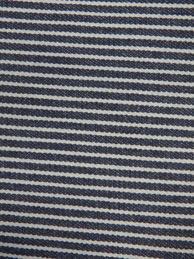Stretch Denim Fabric Natural with Navy Stripe 9oz
